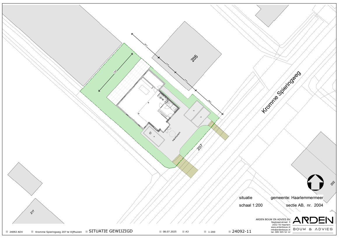 Vergunningstekeningen Vijfhuizen — Uitbreiding Kromme Spieringsweg Vijfhuizen