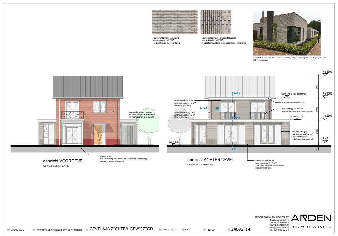 Vergunningstekeningen Vijfhuizen — Uitbreiding Kromme Spieringsweg Vijfhuizen